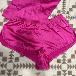 NWT sz small, hot pink Barbie satin matching sleep lounge set